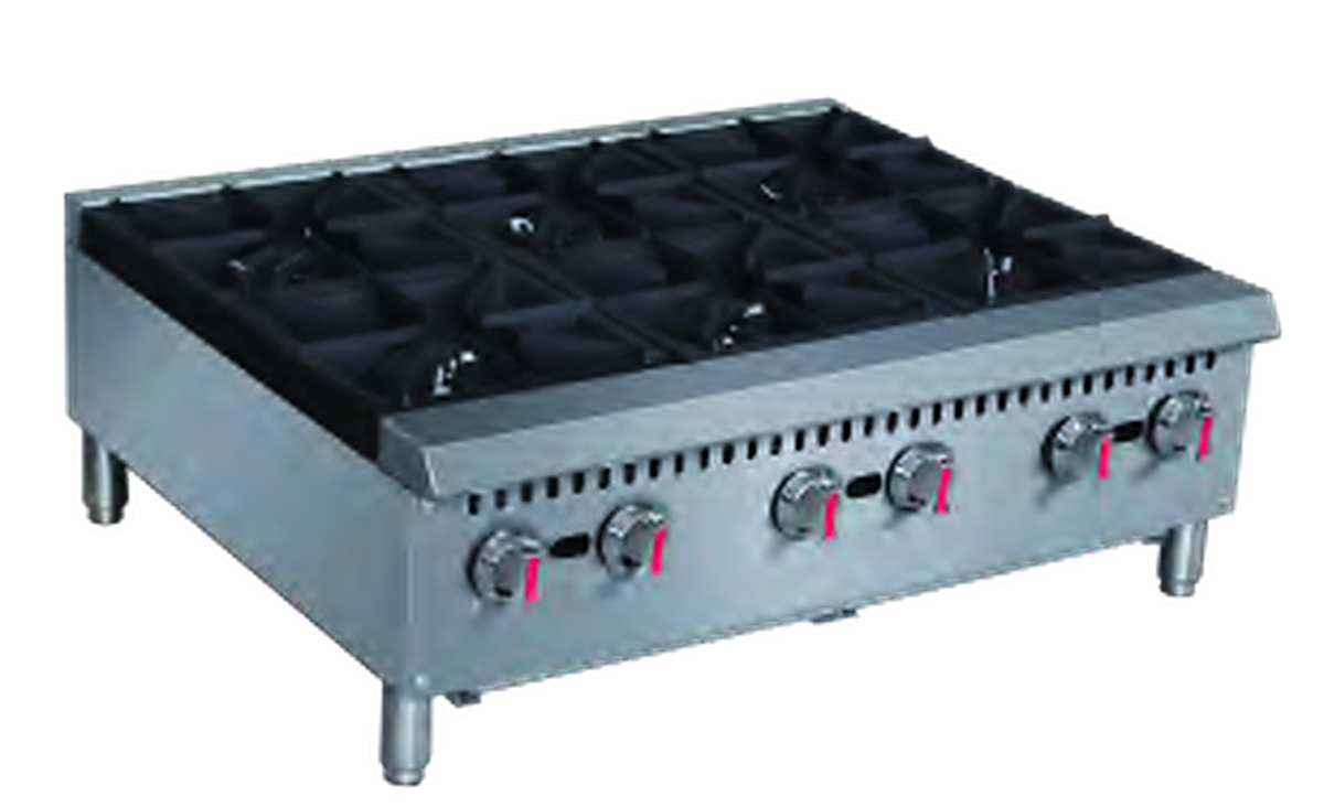 VTRH36 Gas Countertop Hot Plate (6 Burners)